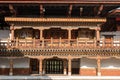 Ornate decoration inside Buddhist monastery / fort Dzong in Punhaka, Bhutan