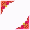 Ornate decorative corner frames, red pink and gold asian style elements Royalty Free Stock Photo