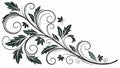 Ornate decorative floral scrollwork corner design element vector design Generative AI Royalty Free Stock Photo