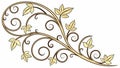 Ornate decorative floral scrollwork corner design element vector design Generative AI Royalty Free Stock Photo