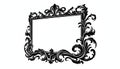 An ornate decorative frame with intricate black floral p Royalty Free Stock Photo