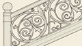 Ornate Decorative Railing Section Vector Illustration, vector design Generative AI Royalty Free Stock Photo