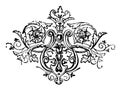 Ornate Divider have flowers and leaves pattern vintage engraving Royalty Free Stock Photo