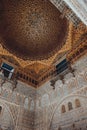 Ornate dome ceiling of the Hall of Ambassadors inside Alcazar of Seville, Spain Royalty Free Stock Photo