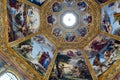Ornate dome inside of Medici Chapel