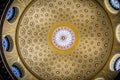 Ornate domed ceiling with intricate patterns in the Rotunda of City Hall, Dublin, Ireland Royalty Free Stock Photo