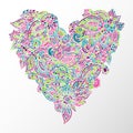 Ornate doodle heart romantic design element Royalty Free Stock Photo