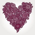 Ornate doodle heart romantic design element Royalty Free Stock Photo