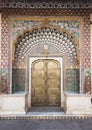 Ornate door in City Palace in Jaipur, India Royalty Free Stock Photo