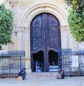 Ornate Doors Of Iconic Malaga Cathedral Spain