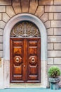 Italy - Ornate Doorway Along Via Sistina Royalty Free Stock Photo
