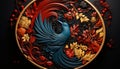 Ornate dragon wallpaper backdrop for traditional Chinese festival celebration generated by AI