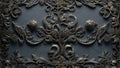 Ornate Elegance: Pewter Filigree Flourish on Slate. AI generate Royalty Free Stock Photo