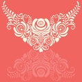 Ornate elegant vector floral frame in Gzhel style Royalty Free Stock Photo