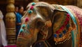 Ornate elephant decoration embodies vibrant Indian culture generated by AI
