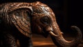 Ornate elephant sculpture, ancient souvenir of Indian culture generated by AI