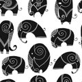 Ornate elephant, seamless pattern for your design