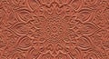 Ornate Embossed Terracotta Mandala Pattern Background Royalty Free Stock Photo