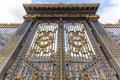 Ornate entrance gate of the Palais de Justice, a courthouse in Ile de la Cite, Paris, France