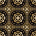 Ornate ethnic seamless pattern. Vector ornamental floral background. Embroidery style repeat decorative backdrop Royalty Free Stock Photo