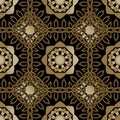 Ornate ethnic seamless pattern. Vector ornamental floral background. Embroidery style repeat decorative backdrop. Beautiful modern Royalty Free Stock Photo