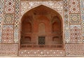 Ornate facade of Akbar's Tomb. Agra, India Royalty Free Stock Photo