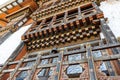 Ornate facade of Drametse Goemba, the biggest and most important monastery in East Bhutan