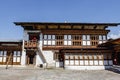 Ornate facade of Drametse Goemba monastery in East Bhutan