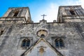 The Ornate Facade of Mission Concepcion , San Antonio Missions National Historical Park Royalty Free Stock Photo