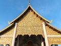 Ornate facade of Thai Buddhist temple.