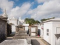 Ornate family mausoleums in St. Louis Cemetery 1 in New Orleans, Louisiana, United States