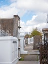 Ornate family mausoleums in St. Louis Cemetery 1 in New Orleans, Louisiana, United States