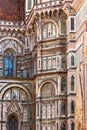 Ornate faÃÂ§ade on Cattedrale di Santa Maria del Fiore in Florence Royalty Free Stock Photo