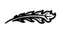 Ornate Feather Outline: Elegant Decorative Design Element, vector design Generative AI Royalty Free Stock Photo