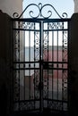 Ornate fence in Fira, Santorini, Greece Royalty Free Stock Photo