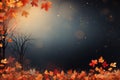 Ornate Festive autumn leaves banner. Generate Ai