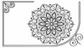 Ornate Floral Corner Design with Mandala Elements Vector Graphic, vector design Generative AI Royalty Free Stock Photo