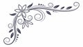 Ornate Floral Corner: Elegant Scrolls and Delicate Blossoms, vector design Generative AI Royalty Free Stock Photo