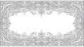 Ornate Floral Frame - Black and White Royalty Free Stock Photo