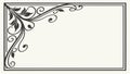 Ornate Floral Scroll Decorative Corner Frame, vector design Generative AI Royalty Free Stock Photo