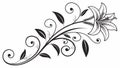 Ornate floral scroll with elegant curves, classic decorative element. vector design Generative AI Royalty Free Stock Photo