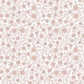 Ornate floral seamless texture, endless pattern with flowers. Royalty Free Stock Photo