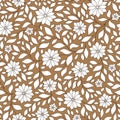 Ornate floral seamless texture, endless pattern with flowers. Royalty Free Stock Photo