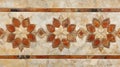 Ornate floral tile design in beige and brown tones Royalty Free Stock Photo