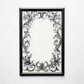 Ornate Floral Wall Picture Frame With Black Decorative Patterns