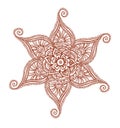 Ornate flower - decorative indian design. Mehendi vector, embroidery style