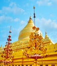 The flower decors of Shwezigon Pagoda, Bagan, Myanmar Royalty Free Stock Photo