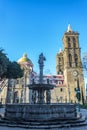 Ornate Fountain and Cathedral