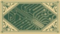 Ornate Frame with Circuit Board Design, Fusion of Tech & Art, vector design Generative AI Royalty Free Stock Photo