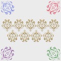 Ornate frame, corner and can for border in shape Vector illustration Royalty Free Stock Photo